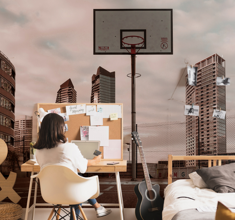 Fototapete Jugendzimmer Basketball platz - TenStickers