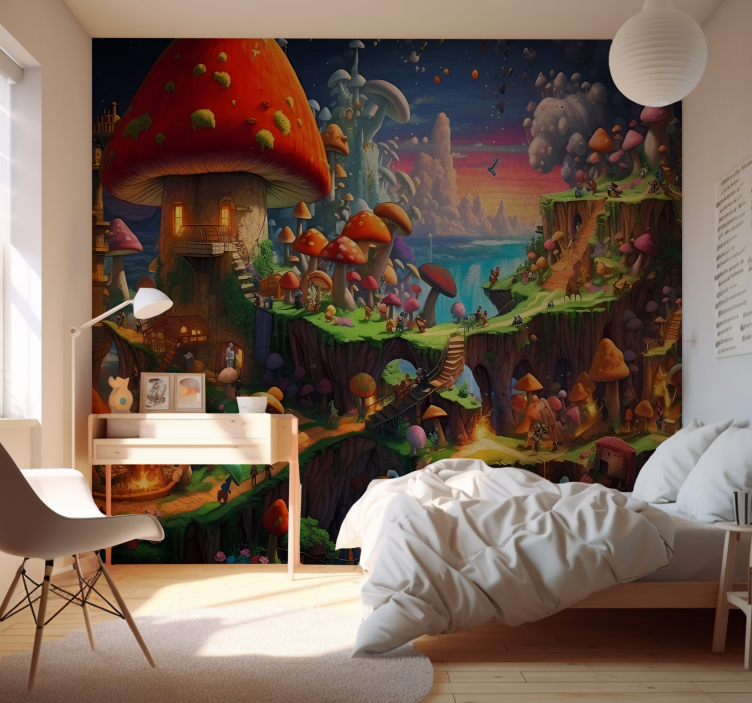 Fototapete Jugendzimmer mushroom Welt - TenStickers