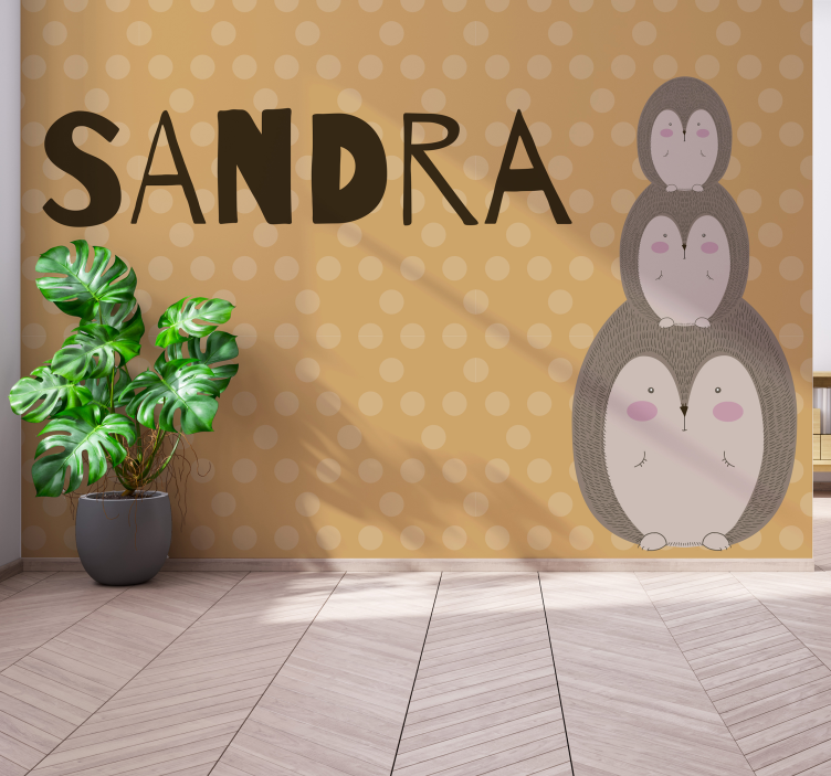 Fototapete Kinderzimmer süße gestapelte igel - TenStickers