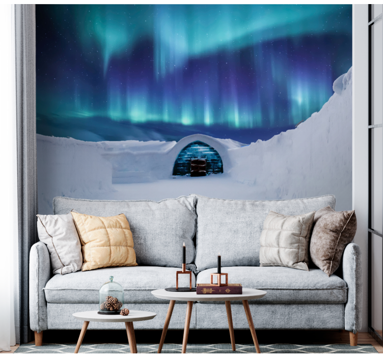 Fototapete landschaft aurora borealis wunderland - TenStickers