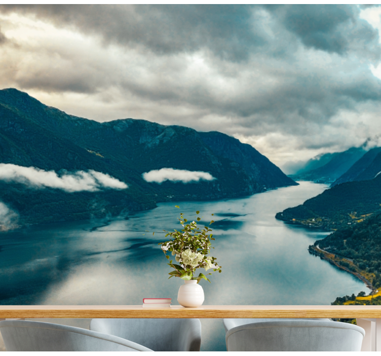 Fototapete landschaft bergsee spiegel - TenStickers