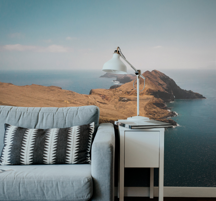 Fototapete Landschaft blick auf die küste und die berge - TenStickers