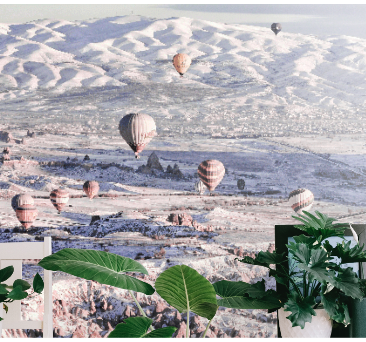 Fototapete Landschaft heißluftballons Szenerie - TenStickers