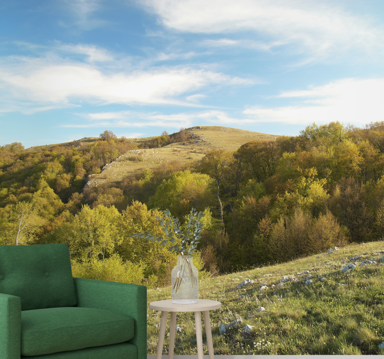 Fototapete landschaft sanfte hügel landschaft - TenStickers