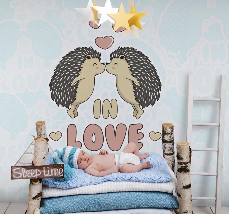 Fototapete kinderzimmer igel liebe motiv - TenStickers
