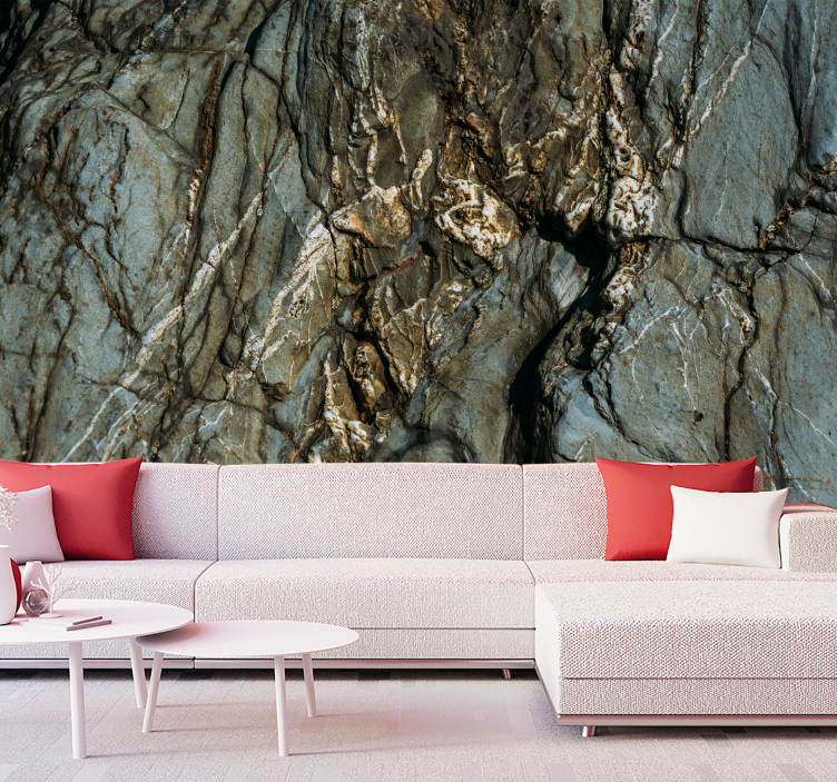 Fototapete muster rissige steinfassade - TenStickers