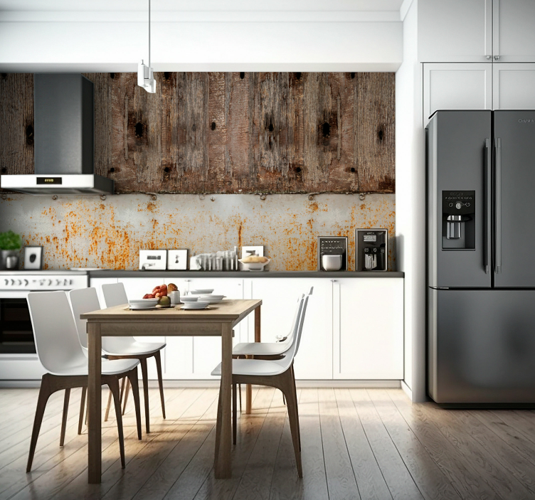 Fototapete Texturen und Muster metall und Holzschreddern - TenStickers