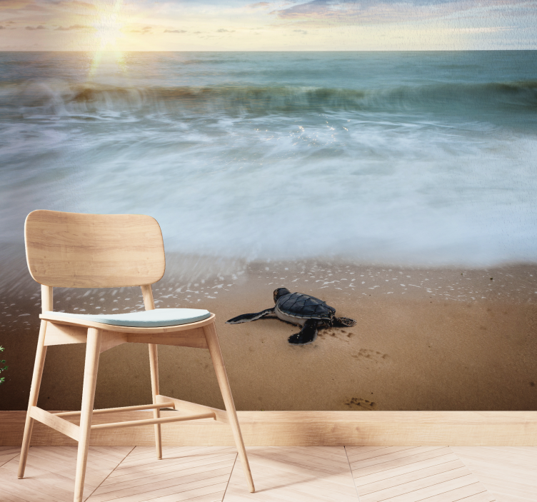 Fototapete Meer auftauchende schildkröten - TenStickers