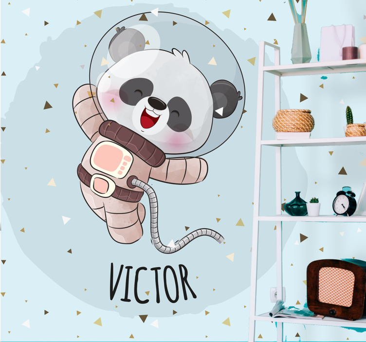 Fototapete tiere glücklicher astronaut panda - TenStickers