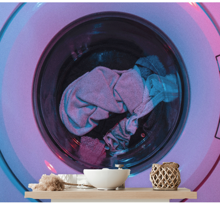 Fototapete Vintage waschmaschine dreht sich - TenStickers