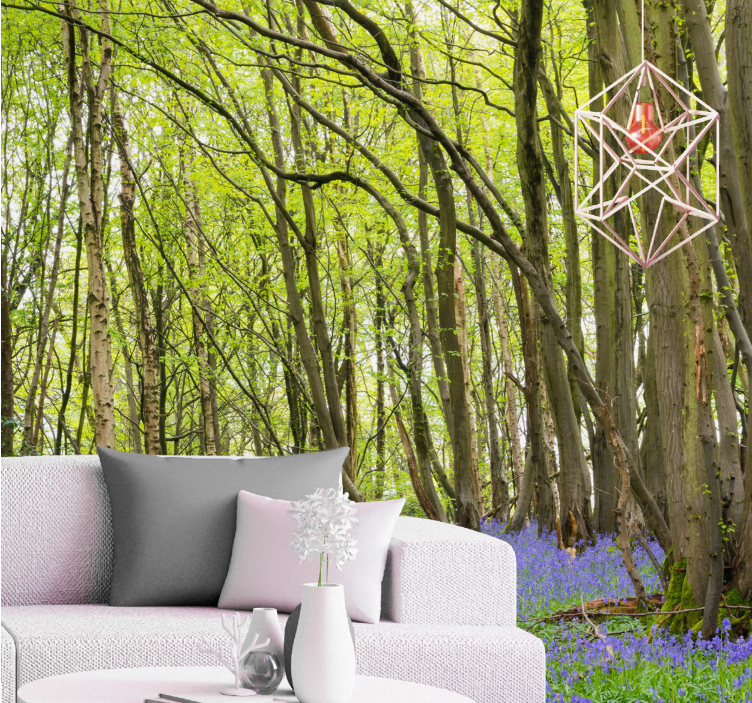 Fototapete wald mit lebhaften grünen bäumen - TenStickers