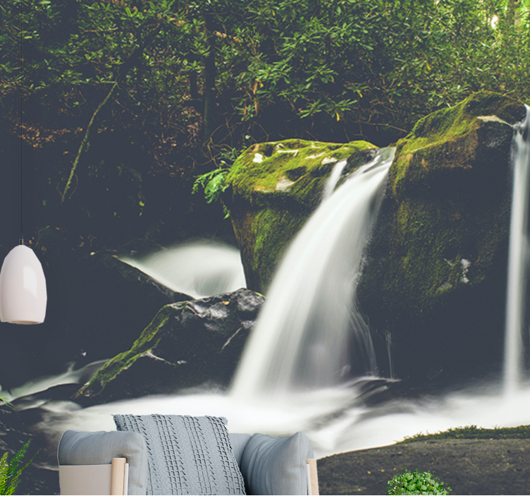 Fototapete wasserfall mit wasserfall-szene - TenStickers