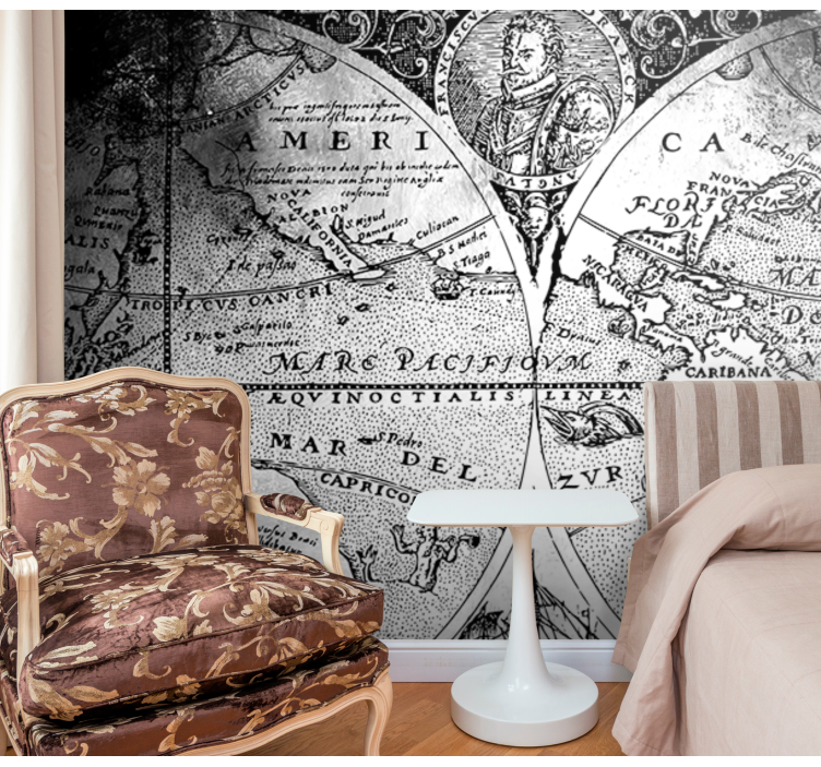 Fototapete Weltkarte vintage seekarte - TenStickers