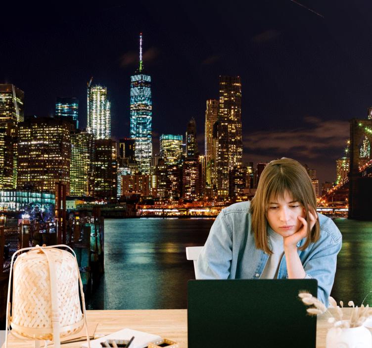 Fototapete Städte und Länder New york city lichter bei nacht - TenStickers