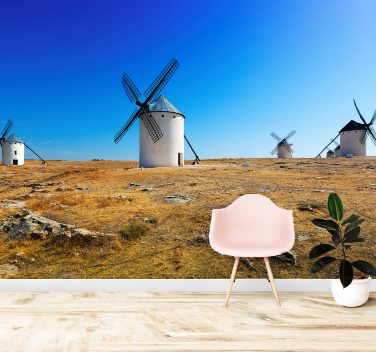Landschafts Bildtapete windmühle landschaft - TenStickers