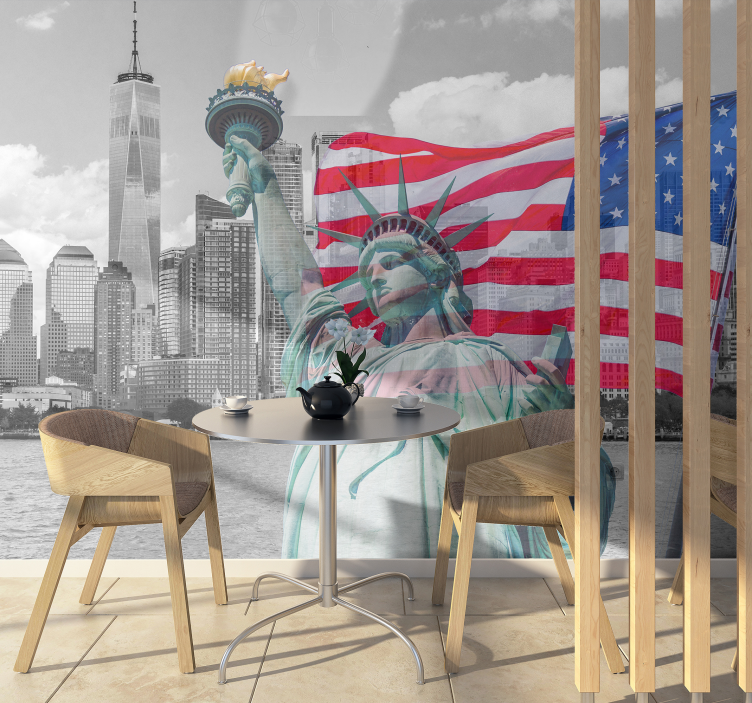 Fototapete New York komposition der freiheitsstatue - TenStickers