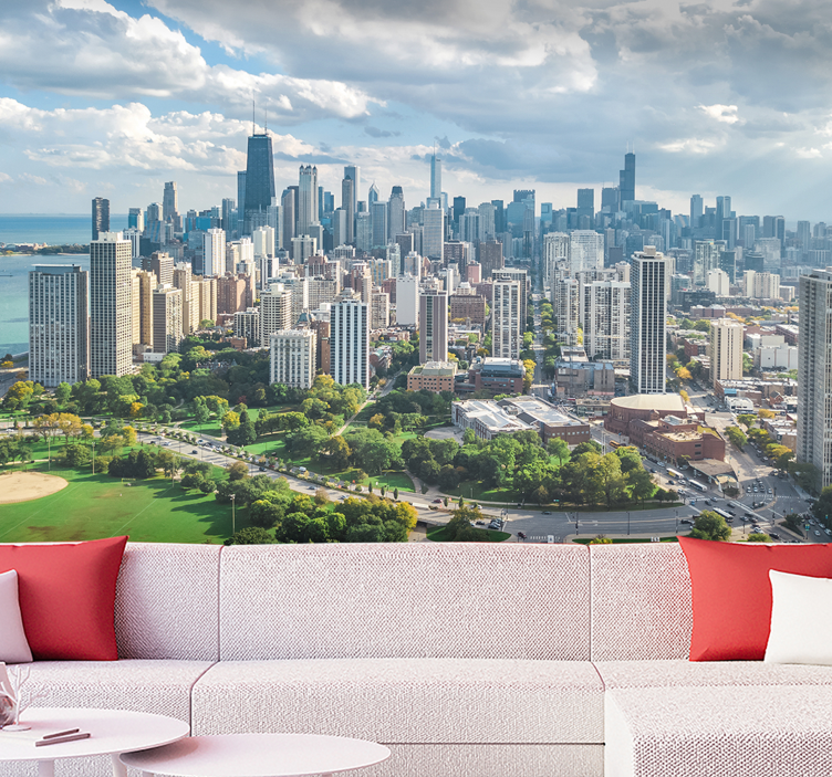 Stadt Fototapete Chicago City und Lincoln Park - TenStickers