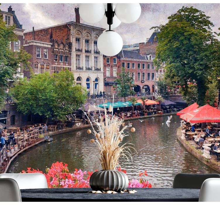 Fototapete Niederlande utrecht kanal - TenStickers