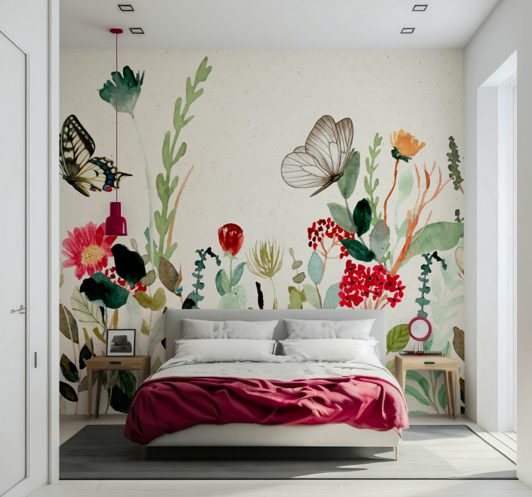 Fototapete Wohnzimmer Große botanische illustration - TenStickers