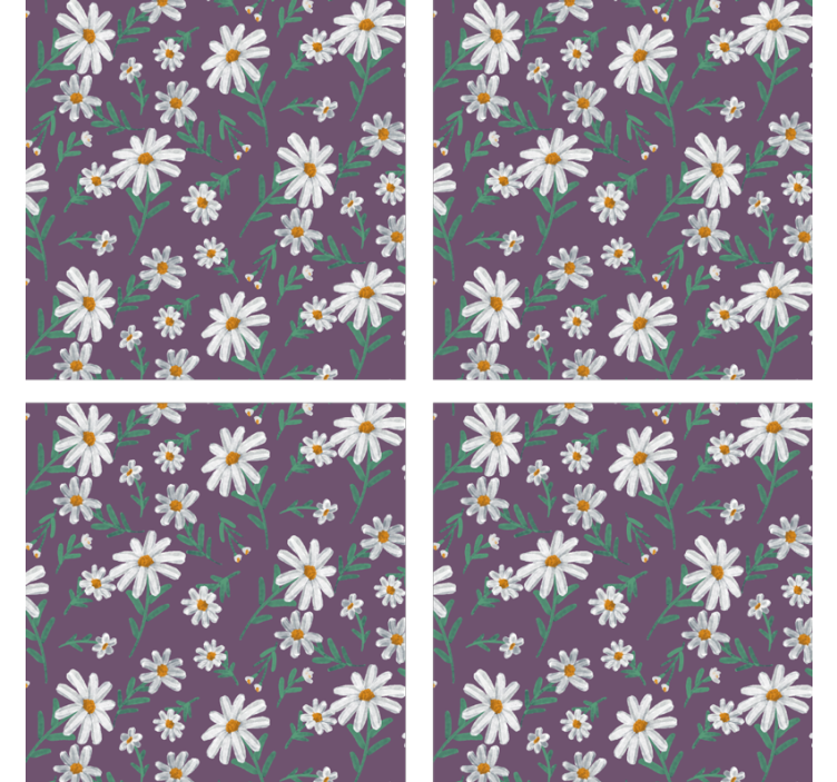 Untersetzer mit lila blumenmuster - TenStickers