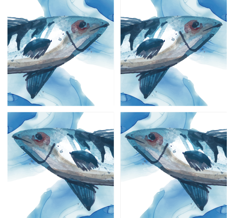Untersetzer freak mit aquarell fisch illustration - TenStickers