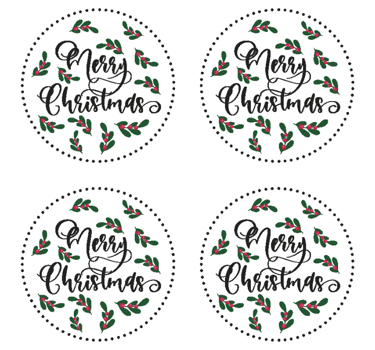 Untersetzer weihnachten design mit weihnachtsstechpalme - TenStickers
