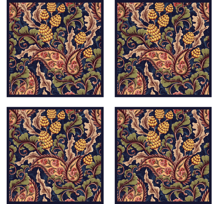 Untersetzer mit raffiniertem botanischen muster - TenStickers