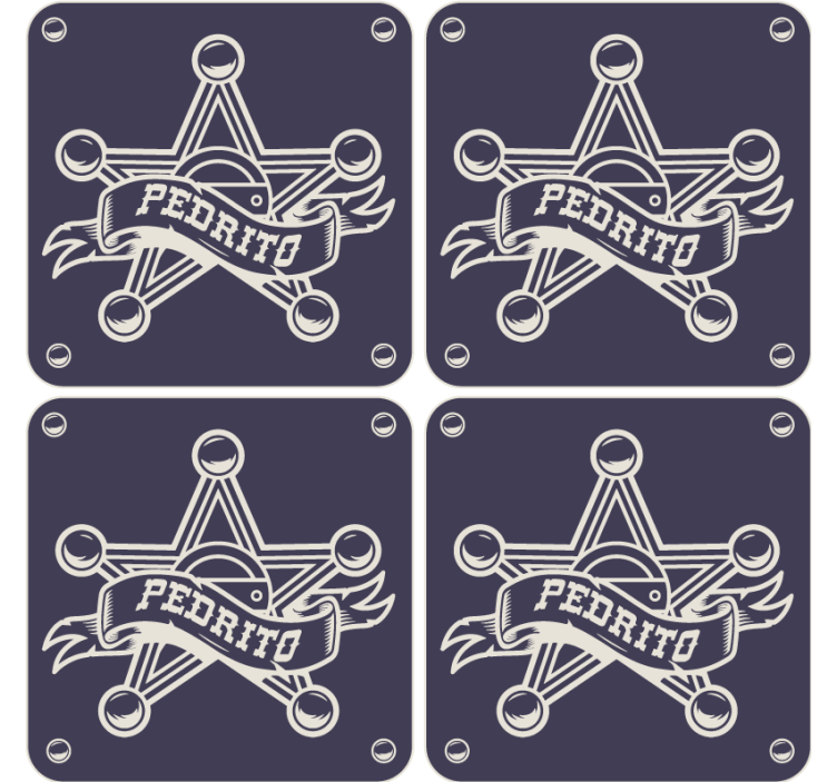 Vintage untersetzer mit sheriffstern-insignien - TenStickers