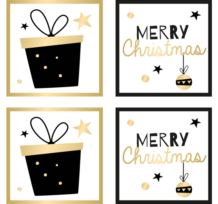 Untersetzer weihnachten fröhliches geschenkdesign - TenStickers