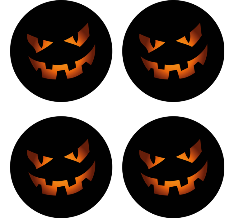 Untersetzer halloween kürbisgesicht set - TenStickers