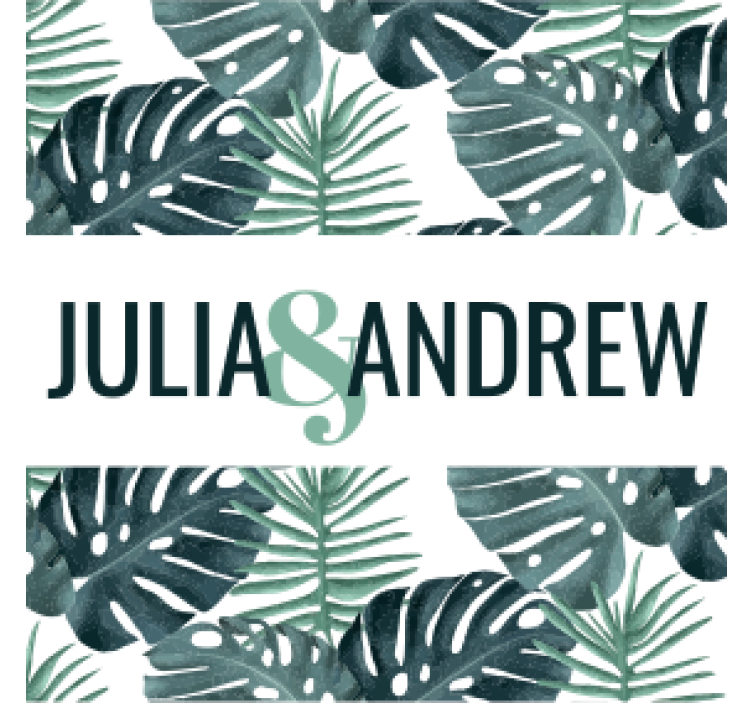 Bierdeckel Hochzeit tropisches blattmuster - TenStickers