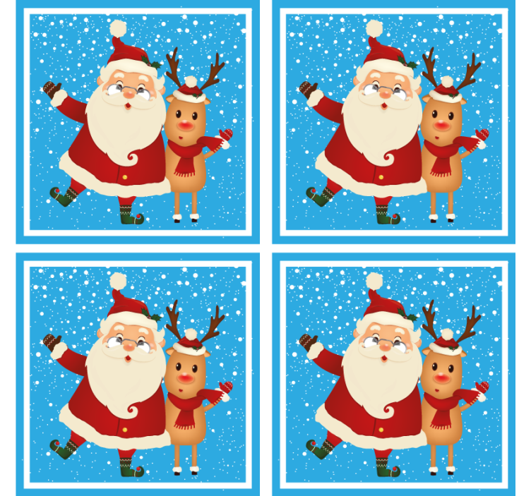 Untersetzer weihnachten santa und rentiere - TenStickers
