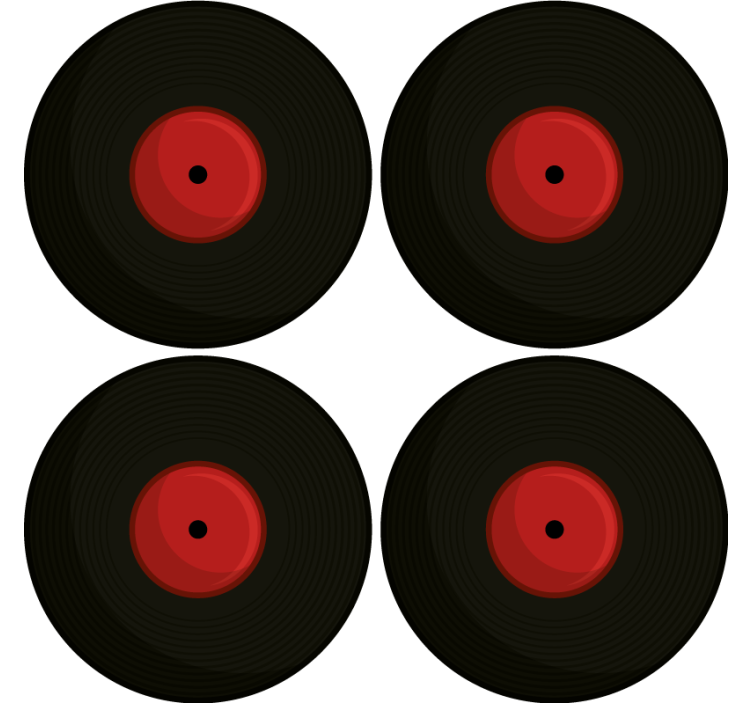 Vintage untersetzer im retro vinylplatten design - TenStickers