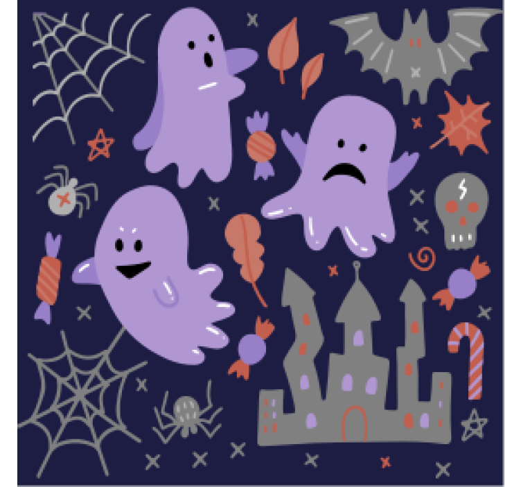 Untersetzer halloween mit verspieltem geistermuster - TenStickers