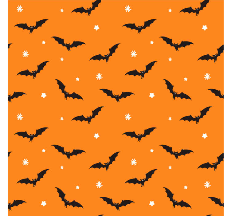 Untersetzer halloween mit orangefarbenem fledermaus-muster - TenStickers