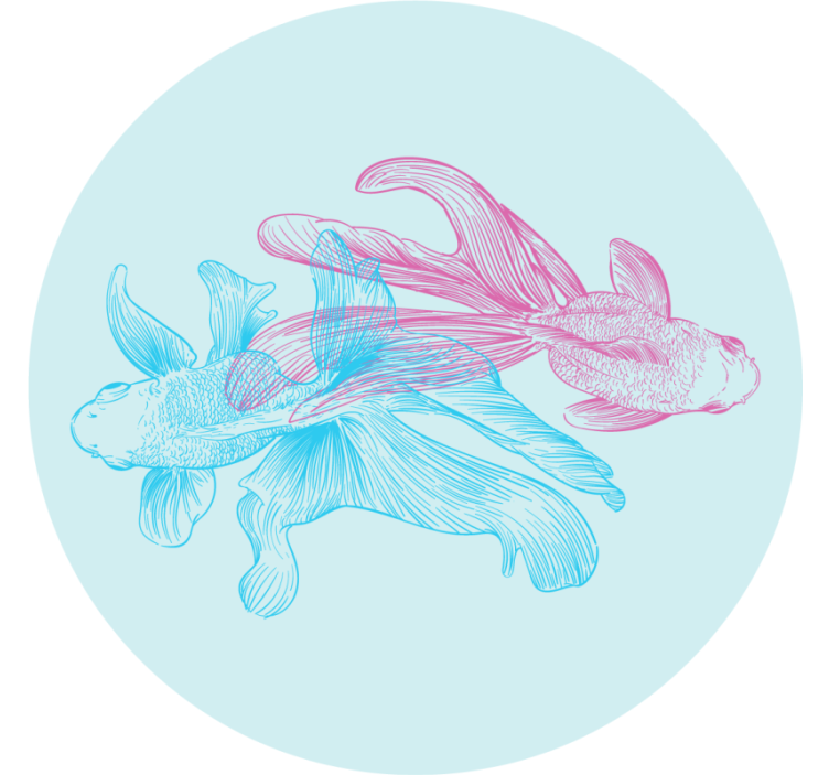 Untersetzer freak mit zweifarbigen fischmotiven - TenStickers