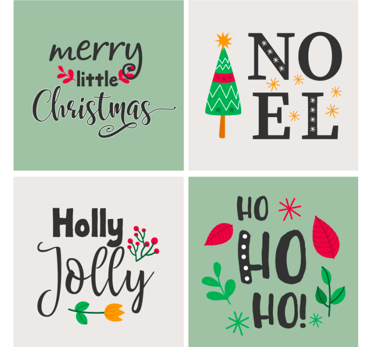 Untersetzer weihnachten elfa ho ho grafik - TenStickers