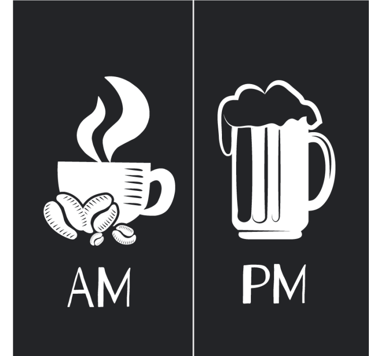 Bierdeckel sprüche für morgenkaffee und abendbier - TenStickers