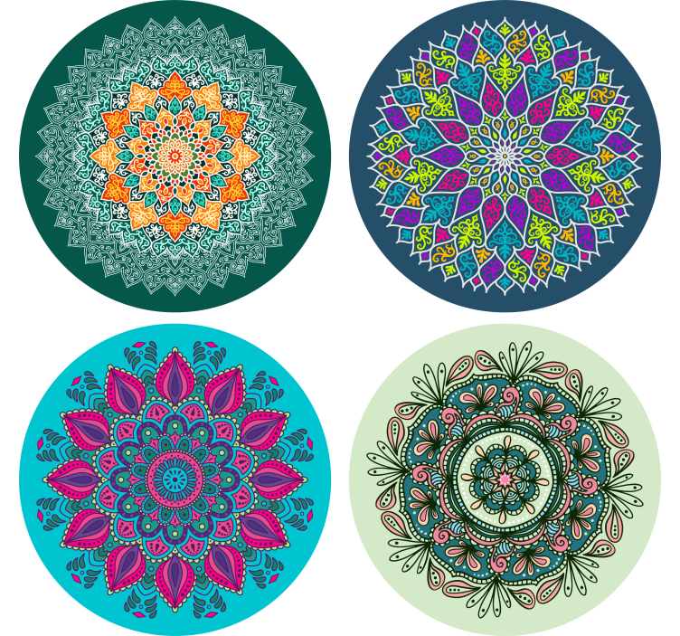 Untersetzer Fliese Bunte mandalas - TenStickers