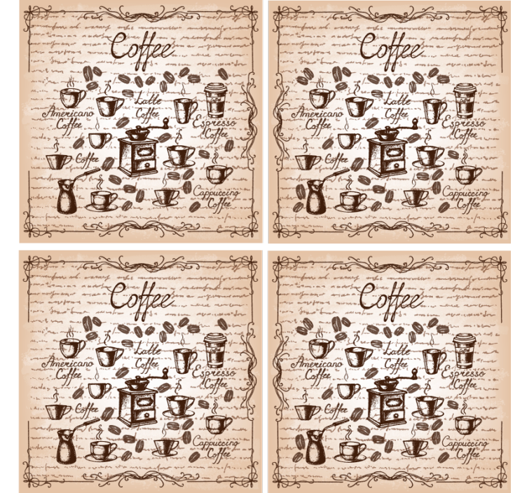 Untersetzer personalisiert kaffeetypen illustration - TenStickers