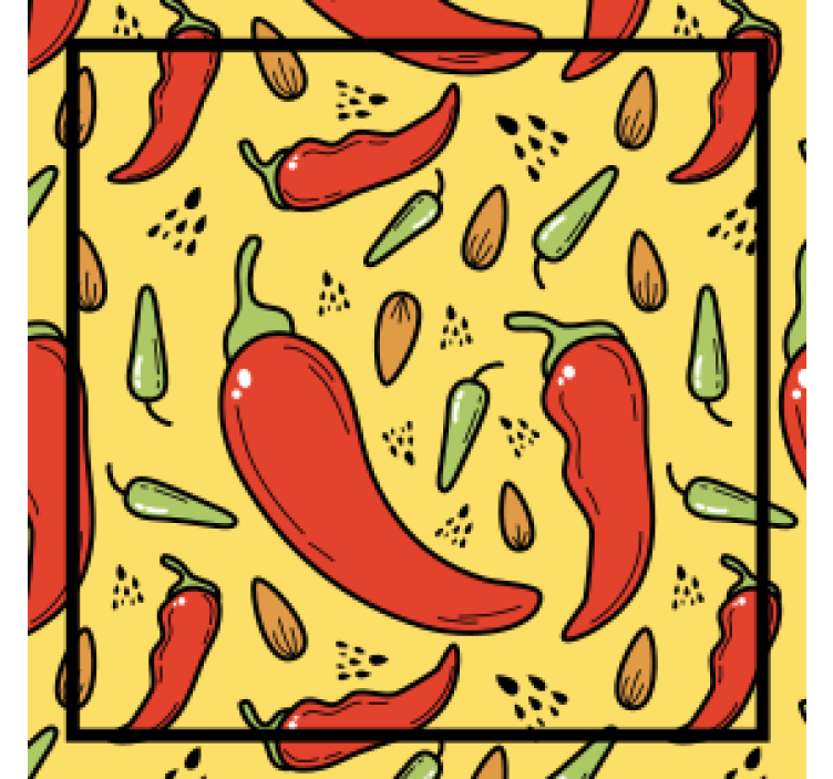 Untersetzer modern mit chili-paprika-muster - TenStickers