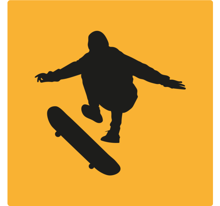 Vintage untersetzer skaterfigur silhouette - TenStickers
