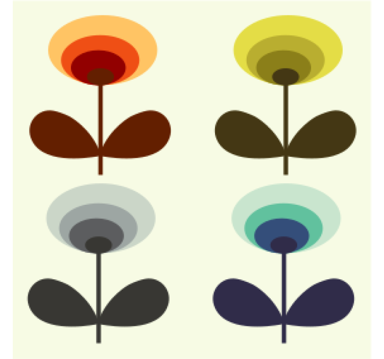 Untersetzer mit geschichteten blumenformen - TenStickers