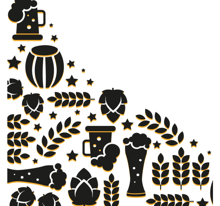 Bierdeckel bierbestandteile zusammenstellung - TenStickers