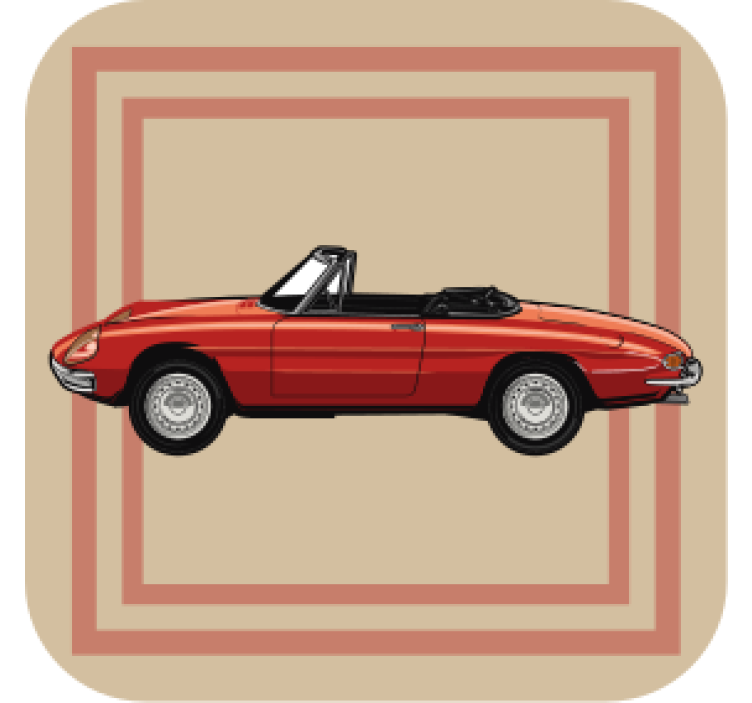 Vintage untersetzer mit klassischer cabriolet-illustration - TenStickers