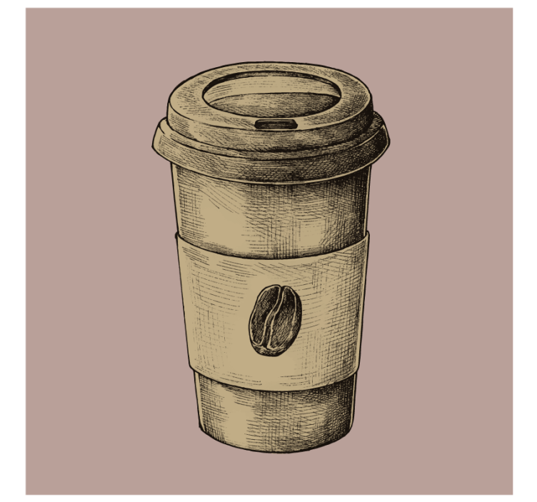 Vintage untersetzer mit illustriertem kaffeebecher - TenStickers