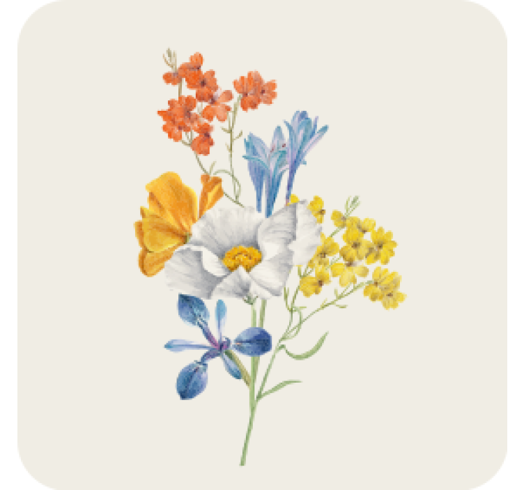 Vintage Untersetzer buntes blumenarrangement - TenStickers