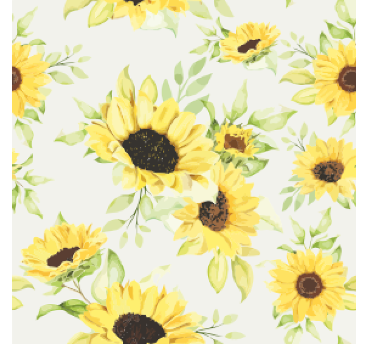 Untersetzer Vintage Schöne aquarell sonnenblume nahtlose Muster - TenStickers