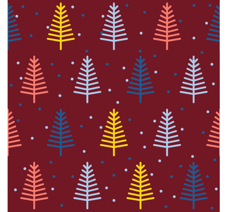 Untersetzer weihnachten mit buntem baum-muster - TenStickers