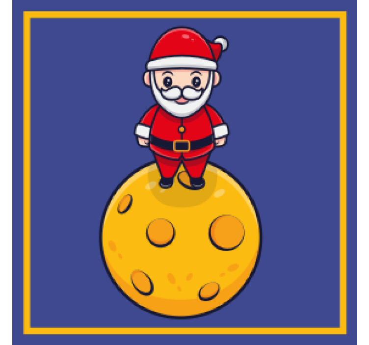 Untersetzer weihnachten santa auf käse kugel - TenStickers